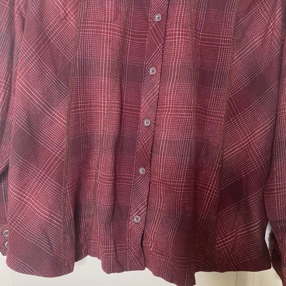 Columbia Women’s XL Plaid Flannel Button-Up Shirt Outdoor Western Style - Picture 5 of 10